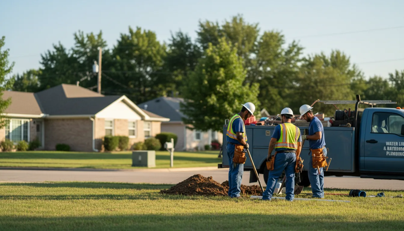 Residential water line and bathroom plumbing service in Columbus, ND